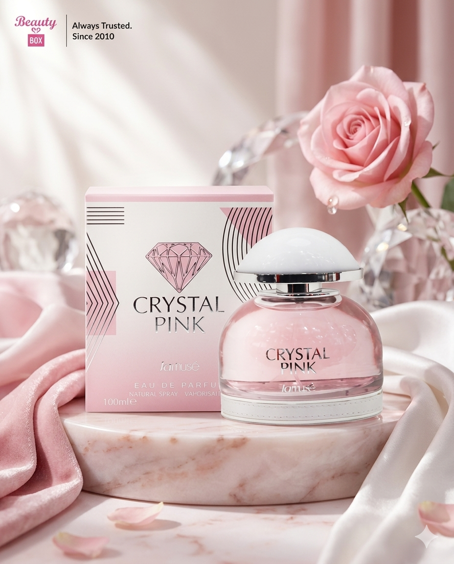 Cristal pink perfume 1 Lamuse Crystal Pink, Eau De Parfum, For Women, 100ml - Image 1