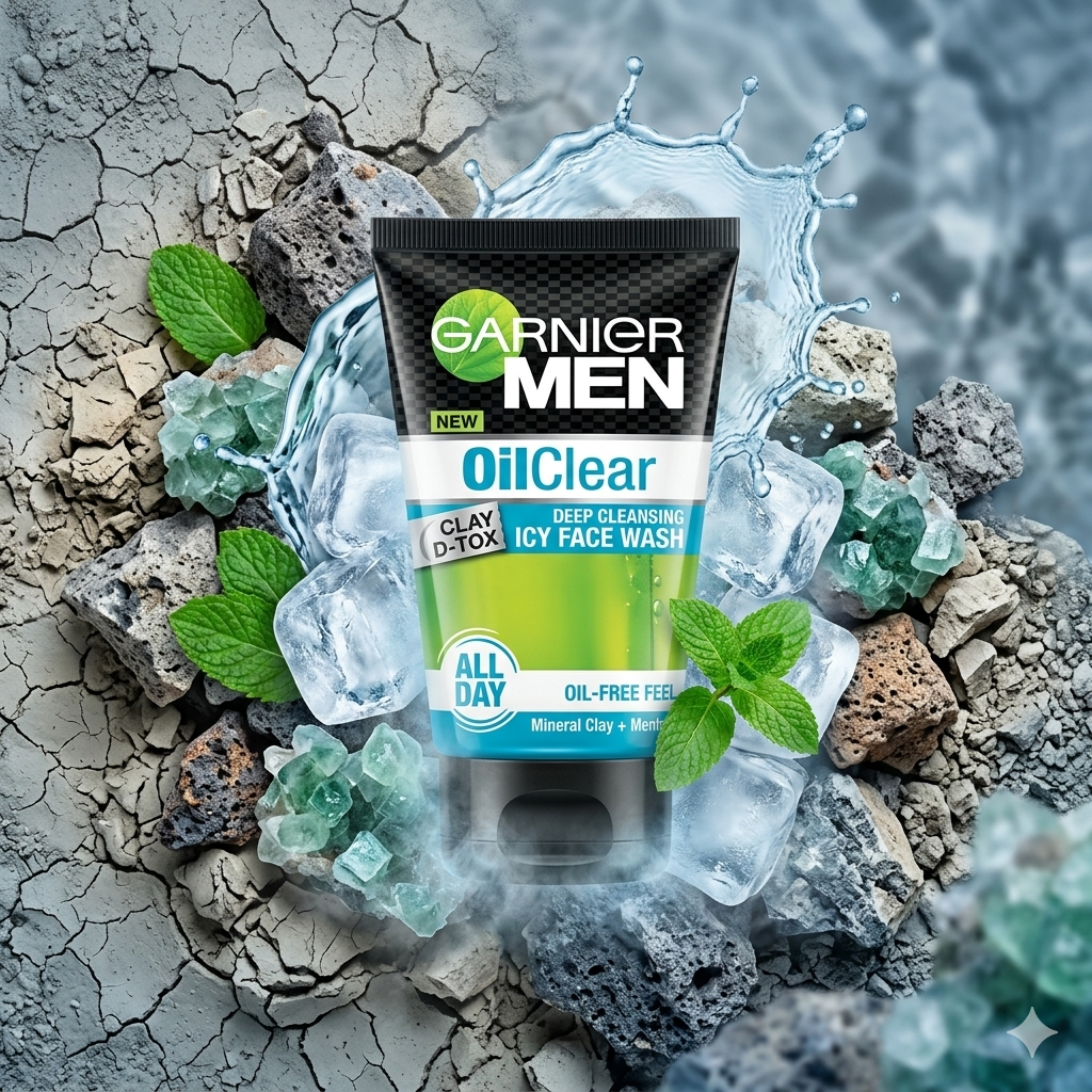 Garnier men face wash oil clear 1 Garnier Men Oil Clear Deep Cleansing Face Wash 100ml - Image 1