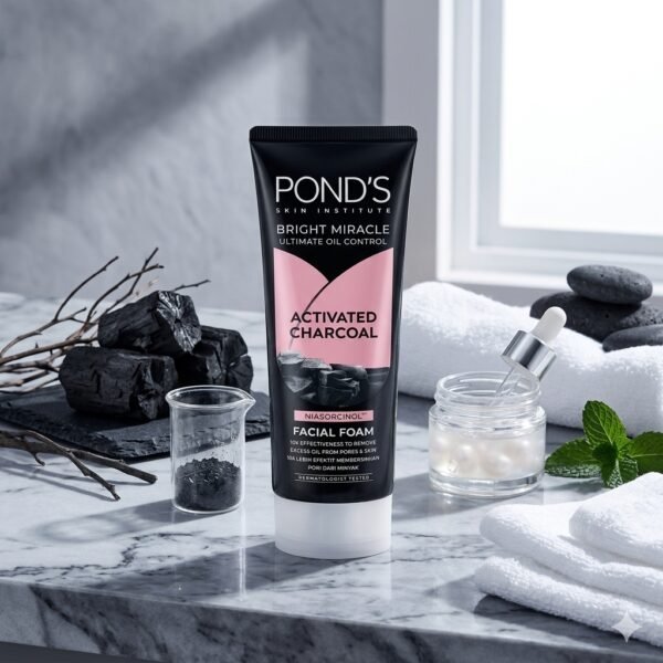 Pond's Bright Miracle Activated Charcoal Niasorcinol Facial Foam, For Oily Skin, 100g