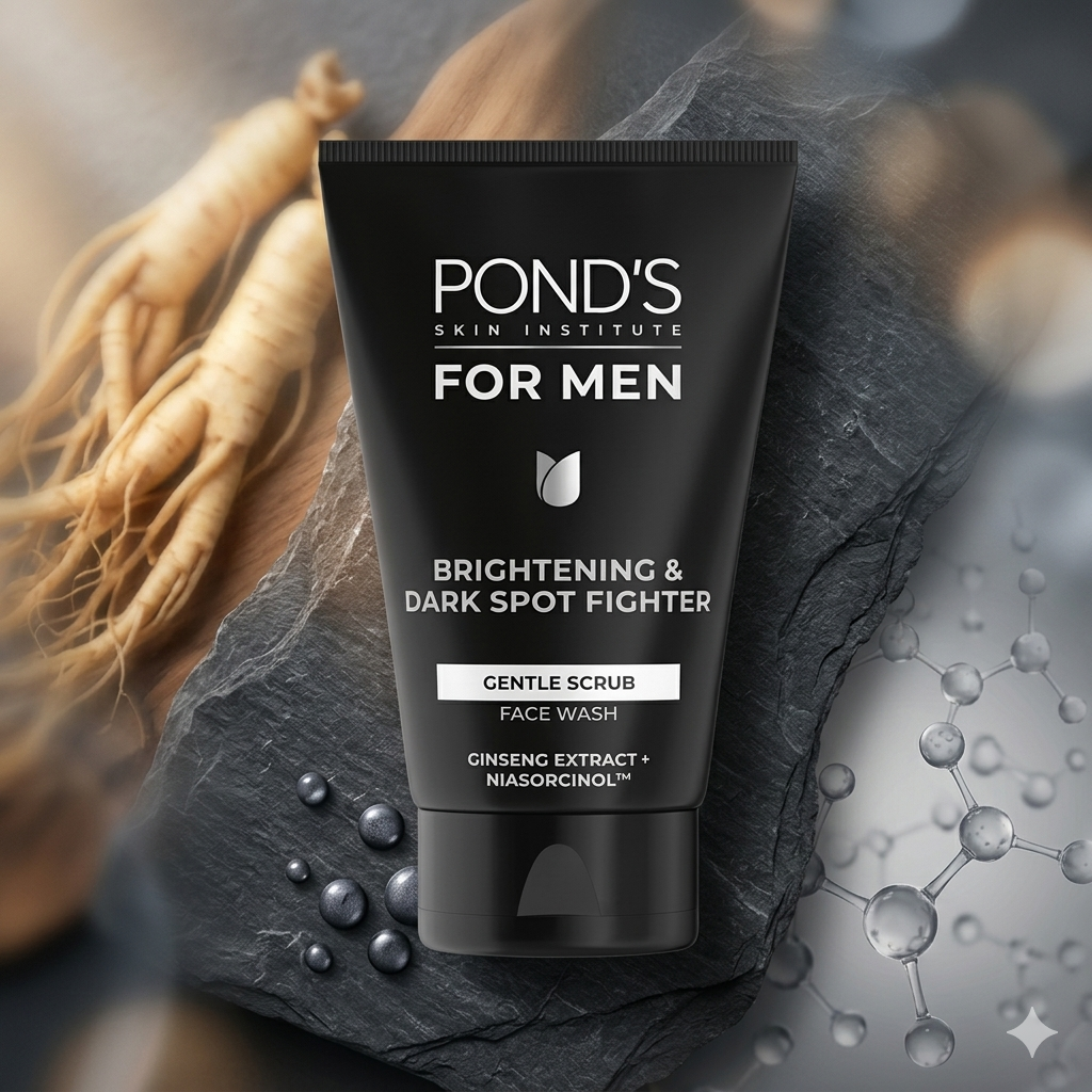 Ponds men face wash gentle scrub 1 Ponds Men Face Wash Gentle Scrub Brightening & Dark Spot Fighter 100ml - Image 1