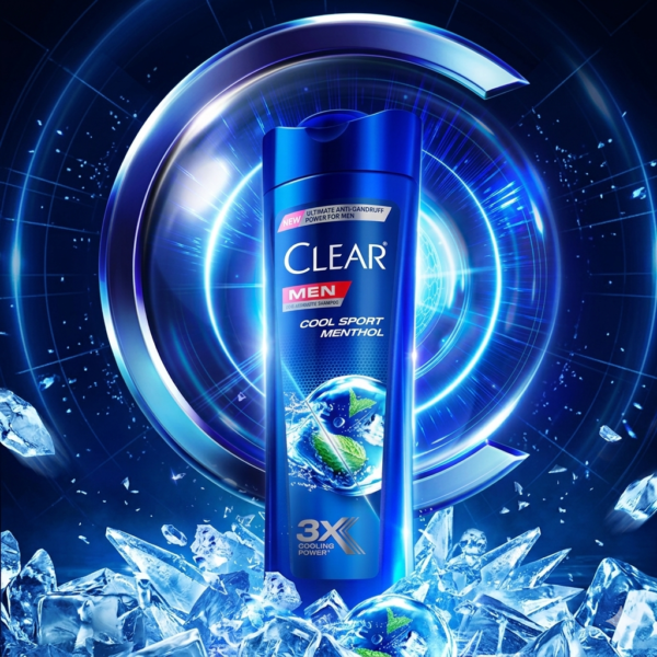 Clear Men Cool Sport Menthol Anti-Dandruff Shampoo, For All Hair Types, 315ml